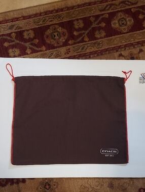 Coach Dustbag Dark Brown Drawstring Red Pulls Y2K Vintage
